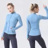 2021SS Yoga Outfits Jacket Women Define Workout Sport Coat Fitness Quick Dry Activewear Top Solid Zip Up Sweatshirt Sportwear