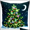 Pillow Case Bedding Supplies Home Textiles Garden Led Lighting Christmas Cushion Er Sofa Pillowcase Living Room Decoration Drop Delivery 2