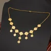 Cadenas Collar de moneda Turquía Cadena de ola de agua Gold Mujeres chapadas Joyas de boda árabes Collares étnicos Chainschains