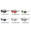 نظارات شمسية بتصميم بات مستطيل للجنسين Gothic Gold Silver Fashionable Women Men 2000'S ShadesSunglasses