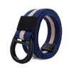 Gürtel Trendstreifenfarbe Unisex Gürtel Doppelringschnuckle Canvas Männer Mode Casual Youth Student Beltbelts