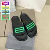 Zapatillas de diseñador Mujer Piscina Diapositiva Resplandor en la oscuridad con caja Bolsa de polvo Zapatos de moda para hombre Fluo Blanco Negro Rosa Amarillo Verde Gris Azul Sandalias de playa de verano para mujer Diapositivas