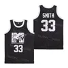 Film Basketball MTV Music Television 33 Will Smith Jersey Première équipe annuelle Rock N Jock BBall University Noir Bleu Tout cousu HipHop pour les fans de sport Lycée