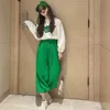 Giyim Setleri Kızlar Hip-Hop Performans Takım 2022 İlkbahar ve Sonbahar Baskılı Kazak Harem Pantolon İki Parçalı trendlothing Setsclothing