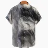 Erkekler Sıradan Gömlek Gömlekleridgfv 2022 Moda Yaz Kısa Kollu Giyim Düğmesi Gömlek Hawaiian Gevşek Denim Yağlı Boya Plajı Eldd22