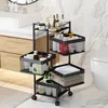 Kitchen Storage & Organization Square Multi-layer Rotating Shelf Supplies Seasoning Bottle Vegetable Baskets Home Organizer DF957