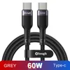 Elough USB Type C 케이블 100W 60W MacBook iPad Fast Charging PD Cable Typec for Xiaomi Poco F3 X3 Wire 용 빠른 충전