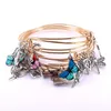 Bracelet 5pcs Set Fil Bracelets Pour Femmes Filles Bijoux Papillon Perroquet Libellule Amour Coeur Charmes Bracelets Manchette Jewlery C047 Raym22