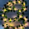 Fiori decorativi ghirlande piante artificiali muro appeso a foglia verde finta ghirlanda di foglia verde vite fai -da -te per decorazione del matrimonio festa giardino