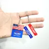 2024 Trump Porte-clés US Party Favor Président Élection Drapeau Pendentif Étiquettes en acier inoxydable Je serai de retour Porte-clés Styles mixtes Cadeaux