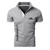 Hoge kwaliteit J Lindeberg Golf Polo klassieke merk Mannen Polo Shirt Mannen Casual effen Korte Mouw katoenen polo's 220707