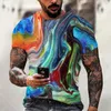 T-shirt da uomo Casual Oversize Maniche corte Versatile Neutro Urbano T-shirt colorate Abbigliamento da pittore da donna da uomoUomo