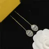 Double Letter Ladies Ear Line Long Pendant Earrings Personality Charm Studs Ladies Party Wedding Jewelry With Gift box