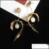 Örhänge bakåt smycken fynd komponenter mode studörhängen för kvinnor charm runda geometriska guld gåva drop leverans 2021 fiqyw