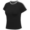 Texte imprimé personnalisé P o Mesdames Navel Baring Running Quick Dry Respirant Top Sport Shirt Short Sleeve Summer Yoga Fitness 220621