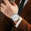 Lige Men Watches Brand Luxury Man Fashion Watch Leather Waterproof Chronograph石英腕時計