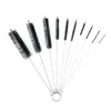 10pcs Nylon Tube Brush Set Stainless Steel Soft Hair Cleaning Brush for Glasses Drinking Straws Fish Tank Pipe Tumber Sippy Cup