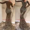 2022 Sexiga långa ärmar sjöjungfru prom klänningar sexiga backless afrikansk kvällsklänning full spets formell fest tävling brudtärklänning bc211y