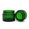 Bocal en verre vert cosmétique baume à lèvres crème bocaux bouteilles tube à essai rond avec doublures intérieures en PP 20g 30g 50g cosmétique