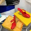 2022 NEW NET RED ONE LETTER ONE CHEEL METAL THE-CHELLED SPERESS FISH SANDALS Baotou Slippers Women’s Shoes 8cm