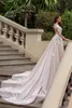 Wedding Dress Bridal Gowns Sheer Long Sleeves V Neck Embellished Lace Embroidered Romantic Princess Blush A Line Beach Vestido de novia