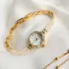 Armbanduhren Natürliche Perle Kupfer 24 K Gold Quarz Frauen Uhr 2022 Armband Shell Zifferblatt Japanische Wasserdichte Dame Kleine Armbanduhren