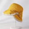 Home Party Hats Sunshade Hat Female Bow Cap Big Brim Fisherman Hats Outdoor Caps Caps De383
