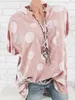 blouses large size ladies fashion casual wave point shortsleeved shirt women 220611