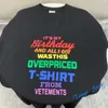 Casual Oversized Vetements Tee Men Women Rainbow Letters Print Vetements T-Shirt Embroidery VTM Short Sleeve