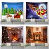 Christmas Wall Carpet Snowflake Santa Fireplace Gifts Winter Night Hanging Blanket Xmas Tree For Living Room Home Decor J220804