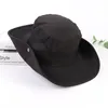 Berets Summer Bucket Hat Man Panama Cap Cloth Simple Design Breathable Mesh Fold Shading Outdoor Hiking Fishing Male Windproof RopeBerets Pr