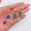 30Pcs/Lot Cute Colorful Rhinestone Heart Pendant Women's Dangle Jewelry Accessories DIY Earrings Jewelry Making Supplies