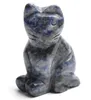 1.9 POUCES Hauteur Chat Statue Artisanat Naturel Chakra Pierre Sculpté Cristal Reiki Guérison Animal Figurine 1 pcs