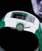 2022 Bubba Watson Miyota Automatik-Herrenuhr, weißes Keramikgehäuse, skelettiertes Zifferblatt, grünes Kautschukarmband, 6 Stile, Super Edition Puretime01 055C3