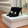 Lüks Sandalet Kadın Ayakkabı 2022 Zarif Sivri Burun Slingback Ofis Örgü kadın Moda Düz Yüksek Topuklu Kadın Flip Flop