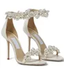 Elegancki ślubna suknia ślubna Sandały Buty Maisel Lady Pearls Pasek kostki luksusowe marki Summer High Heels Walking With Box EU35-42 GF Prezent