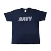 Summer Boy Fashion Brand Cool Tops 100% Cotton Casual Round Neck Reflective Navy Graphic T-Shirt Loose Bottomed Shirt Man