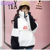 Sweat à capuche de poche intermédiaire Sweat-shirt femme de la mode décontractée GULES lettre sweats à capuche imprimés pour les femmes Harajuku veste d'hiver femmes T200407