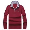 Fashion Men's Long Sleeve Polo T-shirt Men's Middle-Aged Business Leisure Polo Brand Men's Solid Color Paul Shirt Top 220402