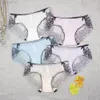 3 PCS/PARTISE Nakış iç çamaşırı erotik kadınlar brifing bayan dantel seksi şeffaf brifs örgü külotu şort panty l220801