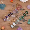 Dangle Chandelier Raw Mineral Crystal Stone Boucles d'oreilles pour les femmes Nugget Chip Gemstones Boucle d'oreille Améthystes Bijoux élégants WholesaleDangle