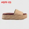 2024 Womens platform designer slide sandal 2.2" height slippers dubble letter beige web Platform sole rubber bottom 623212 6 colors with box and dust bag 36-42 #GPF-01