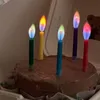 Velas de cumpleaños coloridas, velas creativas para pastel, suministros para fiestas, decoración de bodas, atmósfera de fiesta para bebés y niños, llamas coloridas