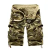 US Size Camouflage Loose Cargo Shorts Men Cool Summer Militär Camo Kort Byxor Homme 220318