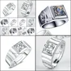 Band Rings Jewelry Fashion Novo Cool 18k White Gold cheio de zircão de zircão masculino Acessórios de casamento Drop Drop 2021 Ina9o