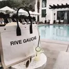 النساء حقائب اليد Rive Gauche حمل حقيبة تسوق حقائب اليد أعلى الكتان حقائب الشاطئ الكبيرة مصمم السفر Crossbody حقيبة كتف محفظة