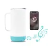 Magazzino locale degli Stati Uniti Bicchieri per altoparlanti a sublimazione da 14 once con manico bianco senza fili Bluetooth che canta tazza da caffè tazza da musica isolata sottovuoto in acciaio inossidabile 25 pz / custodia