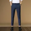 Tfetters Brand Mens Four Seasons Casual Pants Men Seven Colors Polyester Business Mid Style Dritto Pantaloni da lunghezza alla caviglia 220330