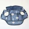 Mode daisy mönster husdjur hundkläder jacka denim husdjurskläder för små hundar dachshund bichon cowboy katt väst våren xs-xxl yf0042