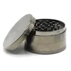 Zinklegering 75mm Grinder Roken Accessoires Fabriek Groothandel Flat Vertical Grain 4 Layer Handleiding Tabak Kruid Grinder